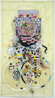 The Song and Dance Man from  / 
      Rotterdam Cycles Into Watery  / 
      Dreams of Flesh and Paint, 2005 / 
      acrylic and perforations on paper / 
      Paper: 81 x 44 1/2 in. (205.7 x 113 cm) / 
      Framed: 83 3/8 x 47 3/8 in.  / 
      (211.8 x 120.3 cm) / 
      Private collection