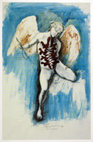 Tom Wudl / 
From Caravaggio, 1979 / 
watercolor and graphite on paper / 
40 x 26 in. (101.6 x 66.04 cm) / 
Private collection