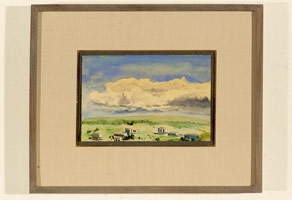 Orange County II, 1986 / 
watercolor on paper / 
framed: 6 x 9 in. (15.2 x 22.9 cm) / 
Private collection