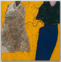 Tony Berlant / Barbara, 1963 / cloth, polyester resin, acrylic and enamel on plywood / 48 x 48 in (121.9 x 121.9 cm)