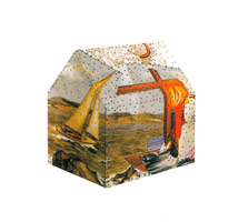 Untitled Romance, 1987 / 
found metal collage on plywood with brads / 
9 x 7 x 8 1/2 in (22.9 x 17.8 x 21.6 cm) / 
Private collection