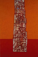 Tony Bevan / 
Studio Tower (PC0713), 2007 / 
acrylic & charcoal on canvas / 
      144 x 98 in. (365.8 x 248.9 cm)