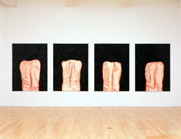 Self Portrait Back, 1990 / 
pigment and acrylic on canvas / 
71 x 238 in (180.3 x 604.5 cm) (four panels)