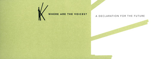 Mark di Suvero / 
Where are the Voices? announcement, 2001 