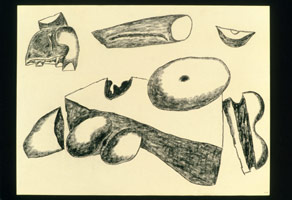 Untitled #18 (newsprint), 1988 / 
compressed charcoal / 
18 x 24 in.(45.7 x 61 cm)