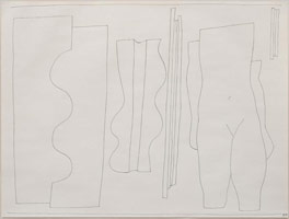 William Brice / 
Untitled, 1980 / 
      ink drawing on paper / 
      17 7/8 x 23 3/4 in. (45.4 x 60.3 cm)  / 
      framed: 24 x 29 3/4 in. (61 x 75.6 cm) / 
      WBr08-13