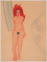 William Brice / 
Untitled, 1967 / 
      pastel on paper / 
      25 x 19 in. (63.5 x 48.3 cm) / 
      WBr10-17 / 
      Private collection 