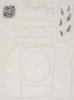 William Brice / 
Untitled, 1981 / 
      ink pen and charcoal on paper / 
      24 x 18 in. (61 x 45.7 cm) / 
      WBr10-45