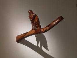 Installation photography, Gwynn Murrill, Early Wood Sculpture, Santa Monica College