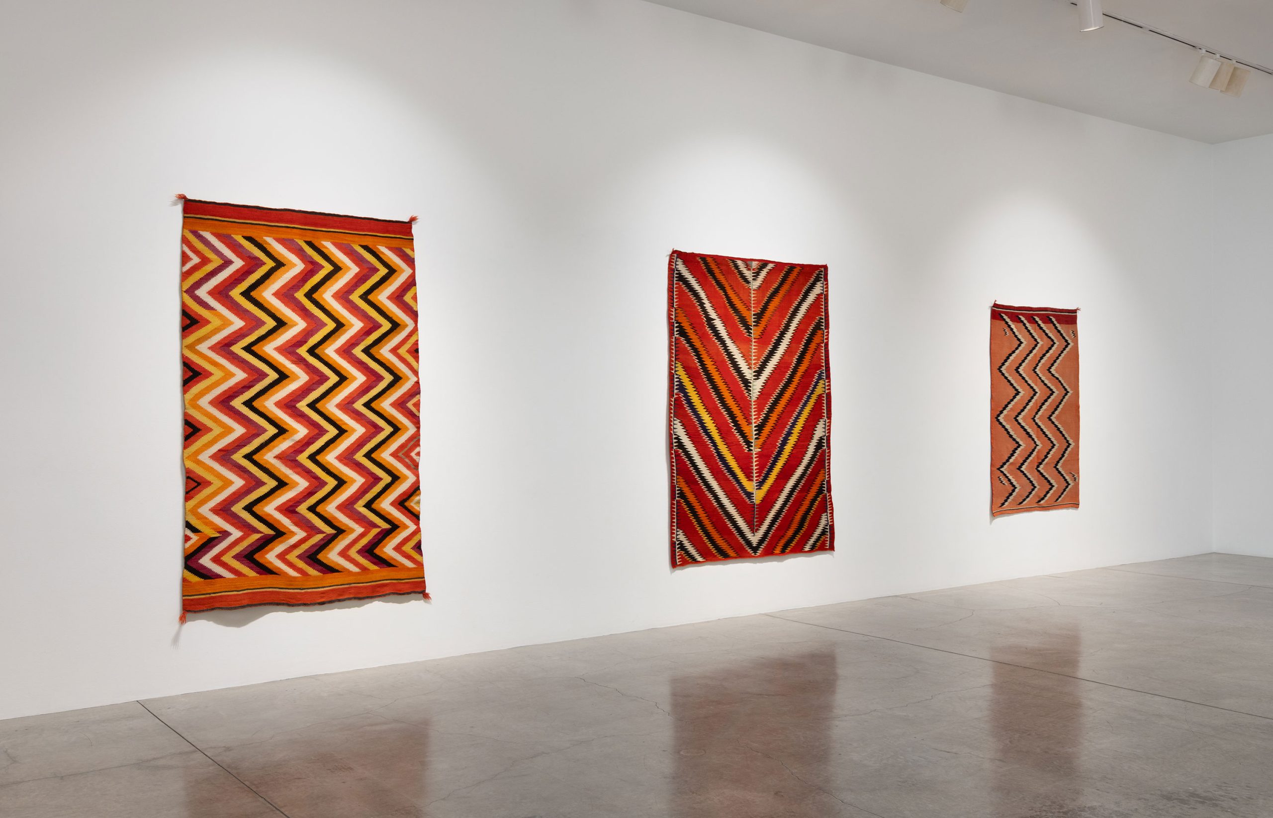 Installation photography Navajo Blankets from the Collection of Tony Berlant