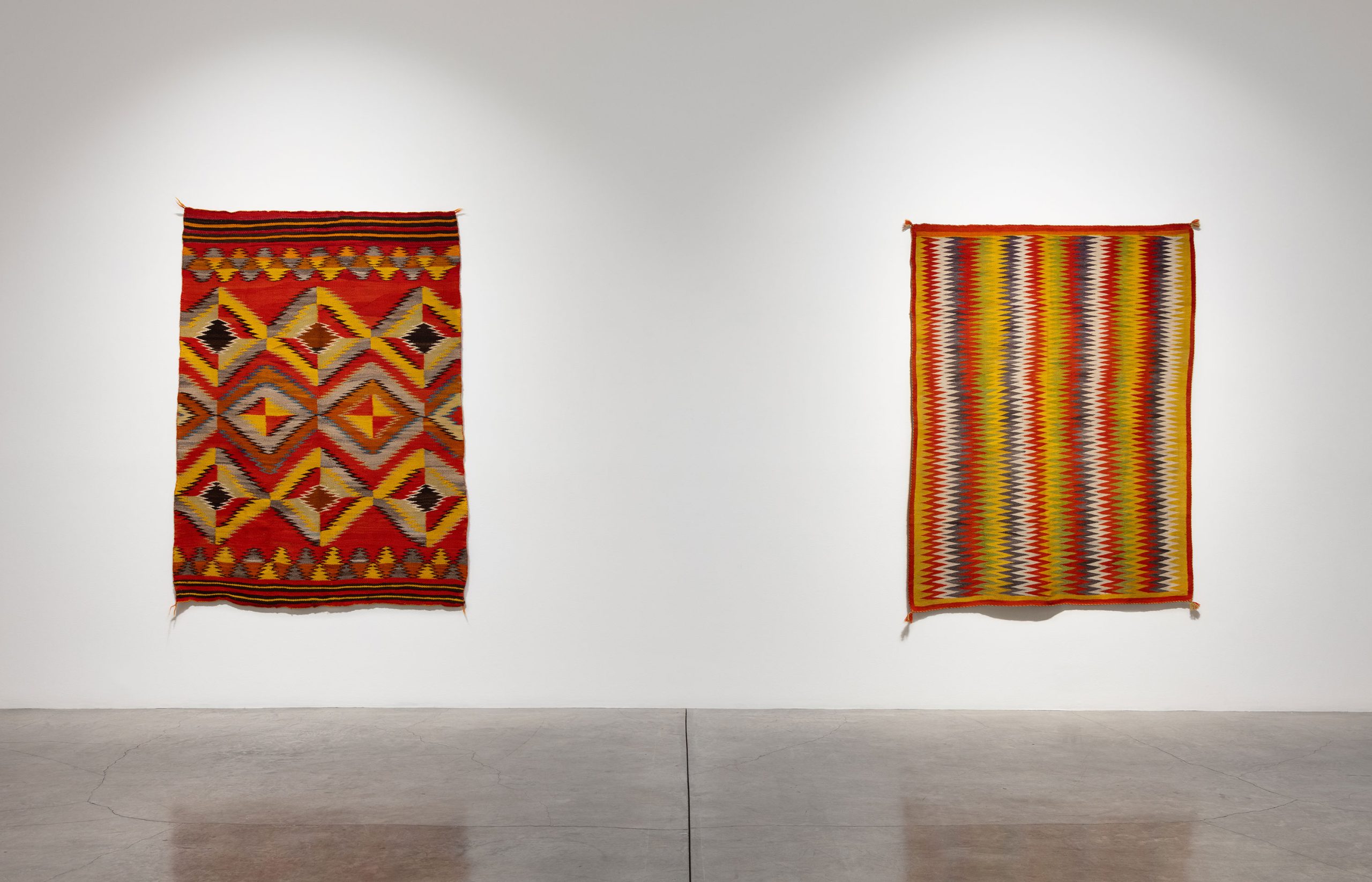 Installation photography Navajo Blankets from the Collection of Tony Berlant