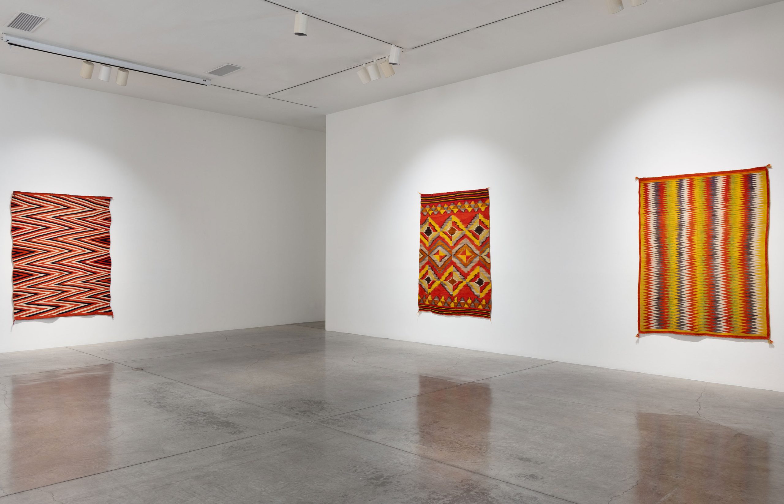 Installation photography Navajo Blankets from the Collection of Tony Berlant